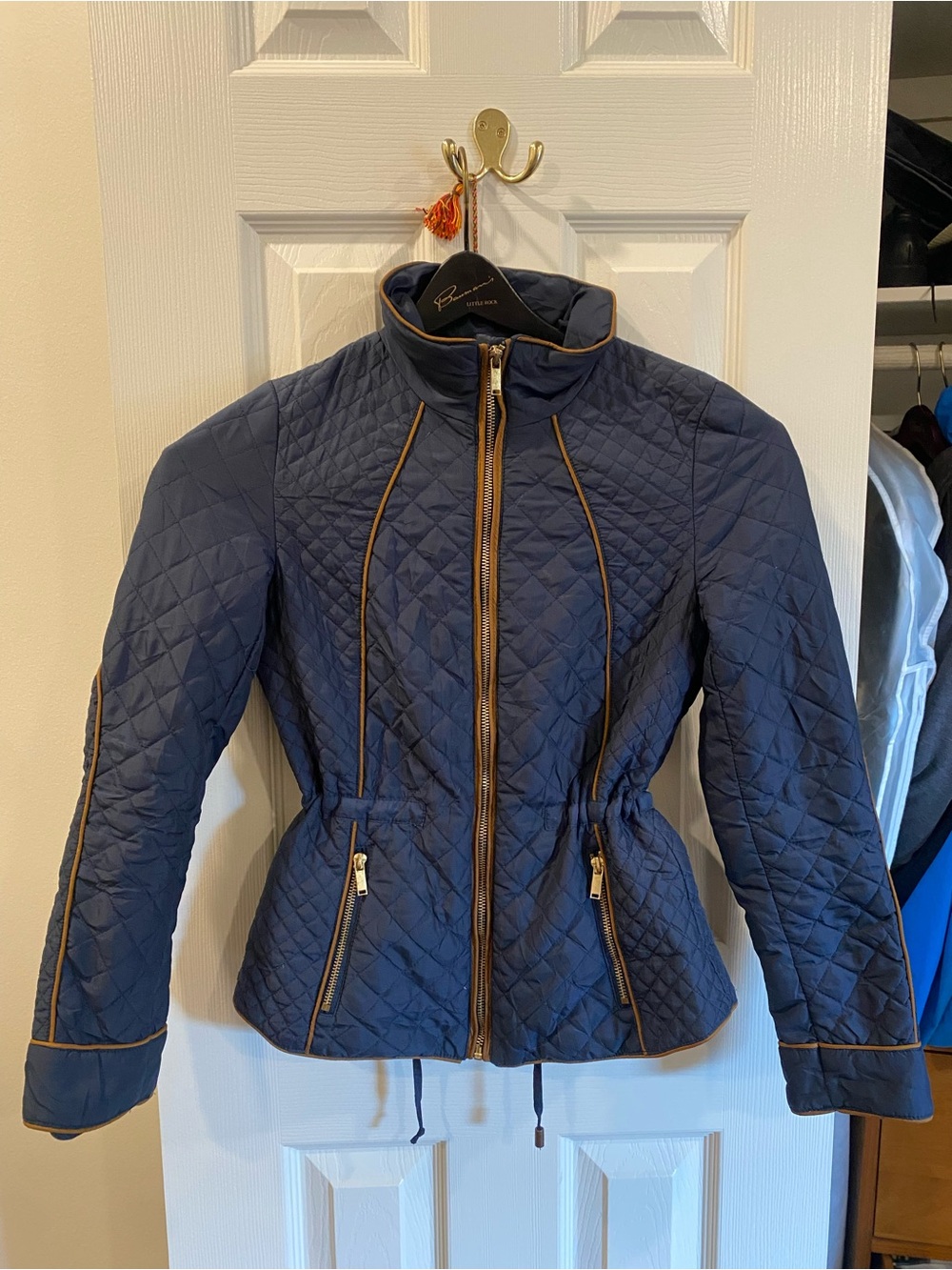 H&M Adjustable Navy Quilted Jacket